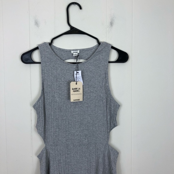 NWT Garage Sleeveless Ribbed Cut Out Dress Sz L - Picture 3 of 9